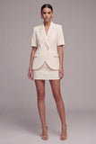 Ivory Half Sleeves 2 Piece Peak Lapel Single Breasted Business Dress
