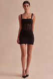 Corset Square Neck Tight Little Black Dress
