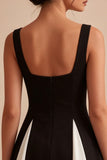Thick Straps A Line Black and White Short Cocktail Dress
