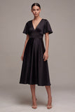 Flutter Sleeves V-Neck Long A Line Formal Dress