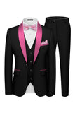 3 Piece Shawl Lapel Dark Green One Button Men's Prom Suits