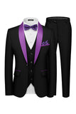 3 Piece Shawl Lapel Dark Green One Button Men's Prom Suits