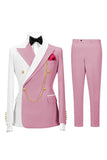 2 Piece Peak Lapel Black Double Breasted Men's Prom Suits