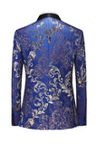 3 Piece Blue Shawl Lapel One Button Men's Wedding Suits