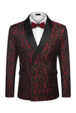 2 Piece Shawl Lapel Black Double Breasted Men's Wedding Suits