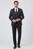 Black Shawl Lapel One Button 3 Piece Printed Men's Prom Suits