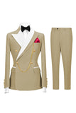 Sage Green 2 Piece Peak Lapel Double Breasted Men's Prom Suits