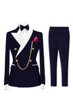Sage Green 2 Piece Peak Lapel Double Breasted Men's Prom Suits