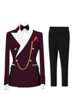 2 Piece Champagne Peak Lapel Double Breasted Men's Prom Suits