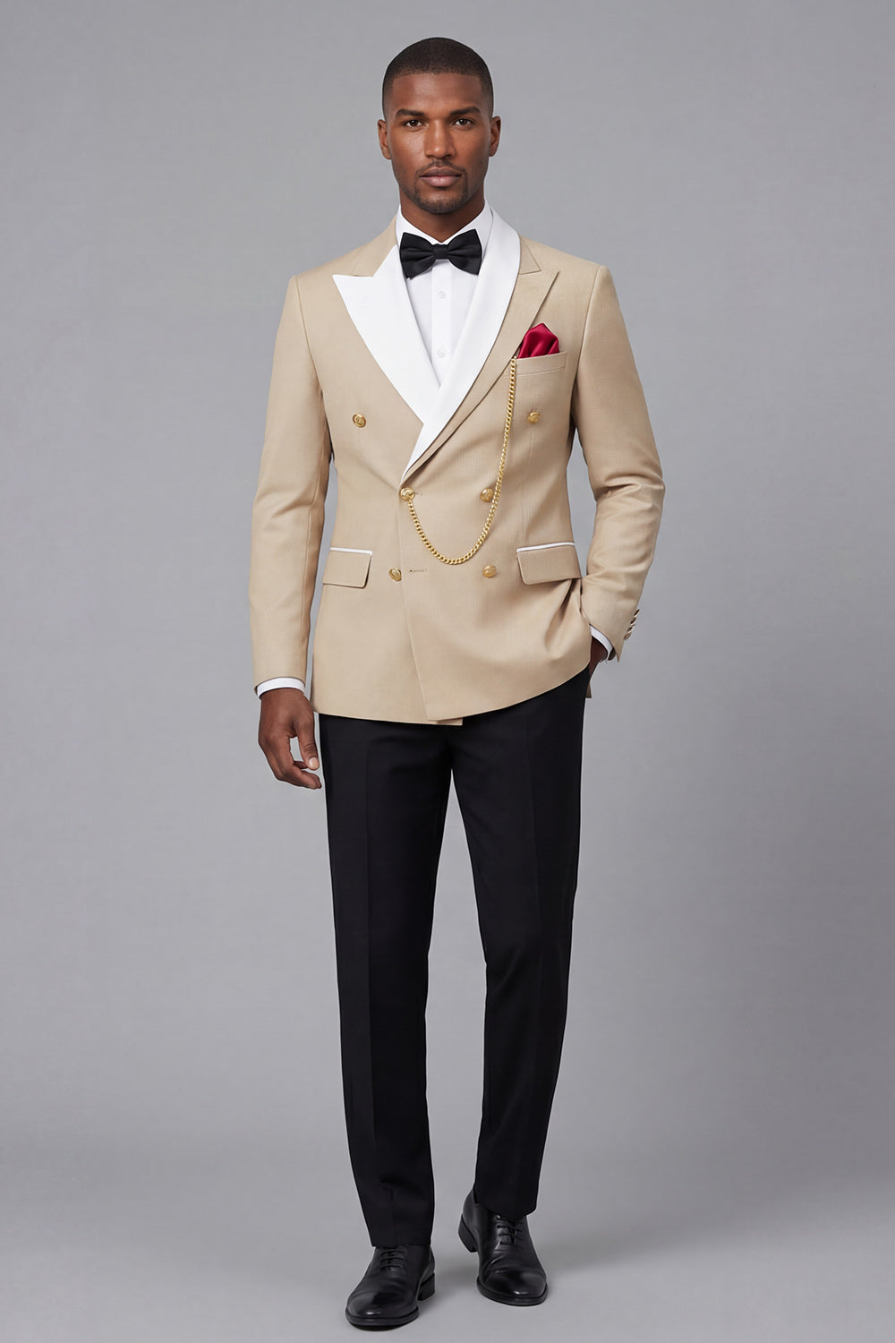 champagne dress suits 3 Piece Champagne Prom Suits