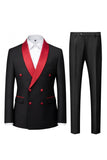Light Blue 2 Piece Shawl Lapel Double Breasted Men's Prom Suits