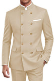 Navy 2 Piece Double Breasted Men's Suits