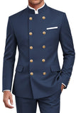 Navy 2 Piece Double Breasted Men's Suits
