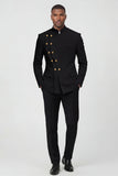 2 Piece Double Breasted Black Men's Prom Suits