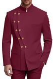 2 Piece Double Breasted Black Men's Prom Suits