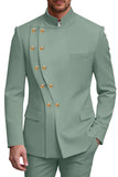 2 Piece Double Breasted Black Men's Prom Suits