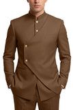 Single Breasted Coffee 2 Piece Men's Prom Suits