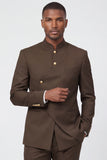 Single Breasted Coffee 2 Piece Men's Prom Suits