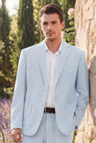 Light Blue 2 Piece Notch Lapel Single Breasted Men's Party Suits