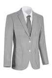 Notch Lapel Light Blue Single Breasted Men's Jacket