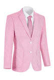 Notch Lapel Light Blue Single Breasted Men's Jacket