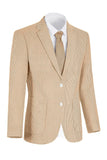 Notch Lapel Light Blue Single Breasted Men's Jacket