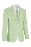 Notch Lapel Light Blue Single Breasted Men's Jacket