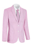 Notch Lapel Light Blue Single Breasted Men's Jacket