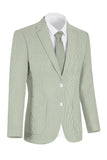 Notch Lapel Light Blue Single Breasted Men's Jacket