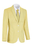 Notch Lapel Light Blue Single Breasted Men's Jacket