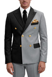 2 Piece Peak Lapel Double Breasted Purple Men's Prom Suits