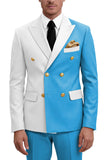 Purple 2 Piece Peak Lapel Double Breasted Men's Prom Suits