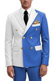 Purple 2 Piece Peak Lapel Double Breasted Men's Prom Suits