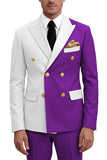 Purple 2 Piece Peak Lapel Double Breasted Men's Prom Suits