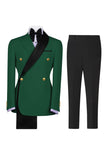 Sage Green 2 Piece Notch Lapel Double Breasted Men's Prom Suits