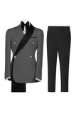 Sage Green 2 Piece Notch Lapel Double Breasted Men's Prom Suits