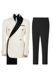 Sage Green 2 Piece Notch Lapel Double Breasted Men's Prom Suits