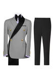 Sage Green 2 Piece Notch Lapel Double Breasted Men's Prom Suits