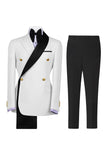Sage Green 2 Piece Notch Lapel Double Breasted Men's Prom Suits