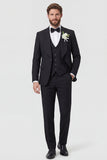 Black Shawl Lapel 3 Piece One Button Men's Wedding Suits