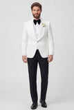 Black Shawl Lapel 3 Piece One Button Men's Wedding Suits