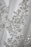 White 2 Piece Peak Lapel One Button Men's Wedding Suits with Beading