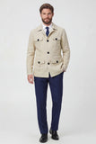 Beige Notch Lapel Single Breasted Men's Jacket