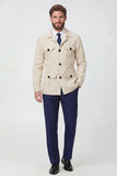 Beige Notch Lapel Single Breasted Men's Jacket