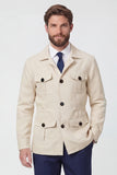 Beige Notch Lapel Single Breasted Men's Jacket
