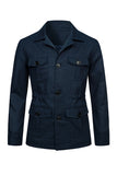 Beige Notch Lapel Single Breasted Men's Jacket