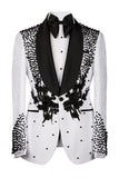 2 Piece Black Shawl Lapel One Button Beaded Men's Wedding Suits