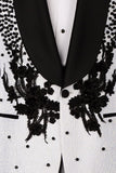 2 Piece Black Shawl Lapel One Button Beaded Men's Wedding Suits
