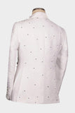 2 Piece Black Shawl Lapel One Button Beaded Men's Wedding Suits