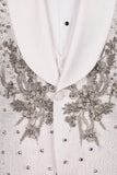 2 Piece Black Shawl Lapel One Button Beaded Men's Wedding Suits